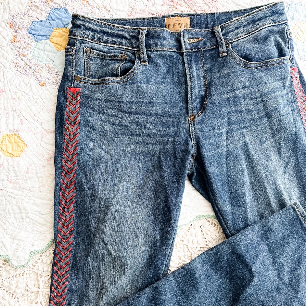 Driftwood Kelly Red Arrow Bootcut Jeans, 26 Embroidered